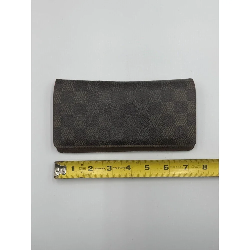 Authentic Louis Vuitton Vintage Brazza Wallet Men's Brown Damier Graphite Zip